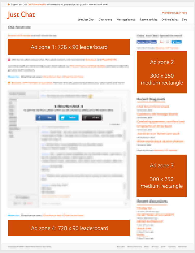 just chat advertising zones
